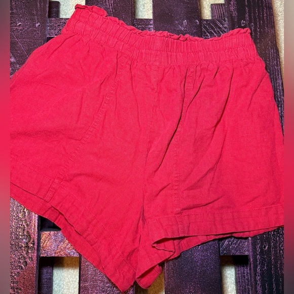 a new day Red Cargo Shorts Elastic Waistband Lightweight - Picture 4 of 5